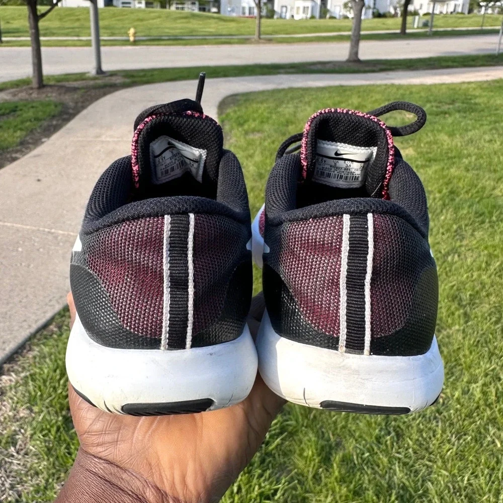 Nike Flex Contact GS Big Kids Athletic Shoes Size 5.5Y Black Pink Sneakers